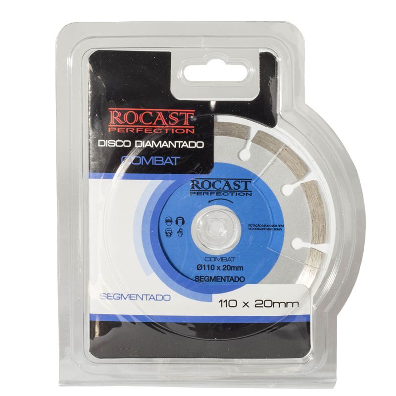 Disco Diamantado Combat Segmentado Uso Geral Corte Seco 110x20mm 34,0012 ROCAST