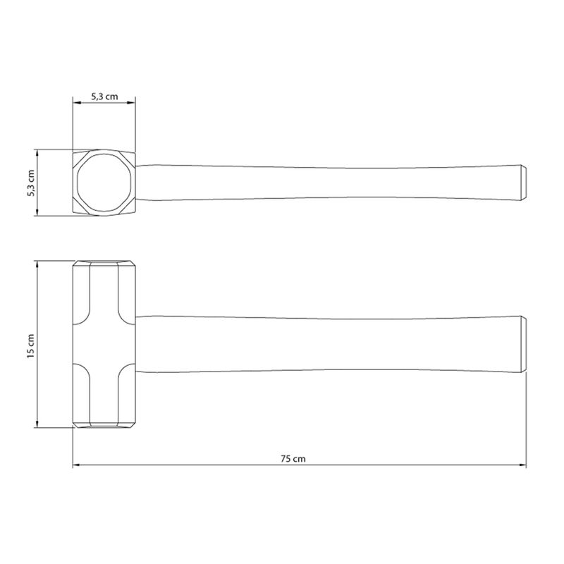 Marreta Oitavada Com Cabo de Madeira 3Kg (40508/006) - Tramontina