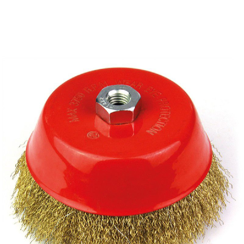 Escova de Aço Latonado Tipo Copo 100mm (319,0010) - Rocast