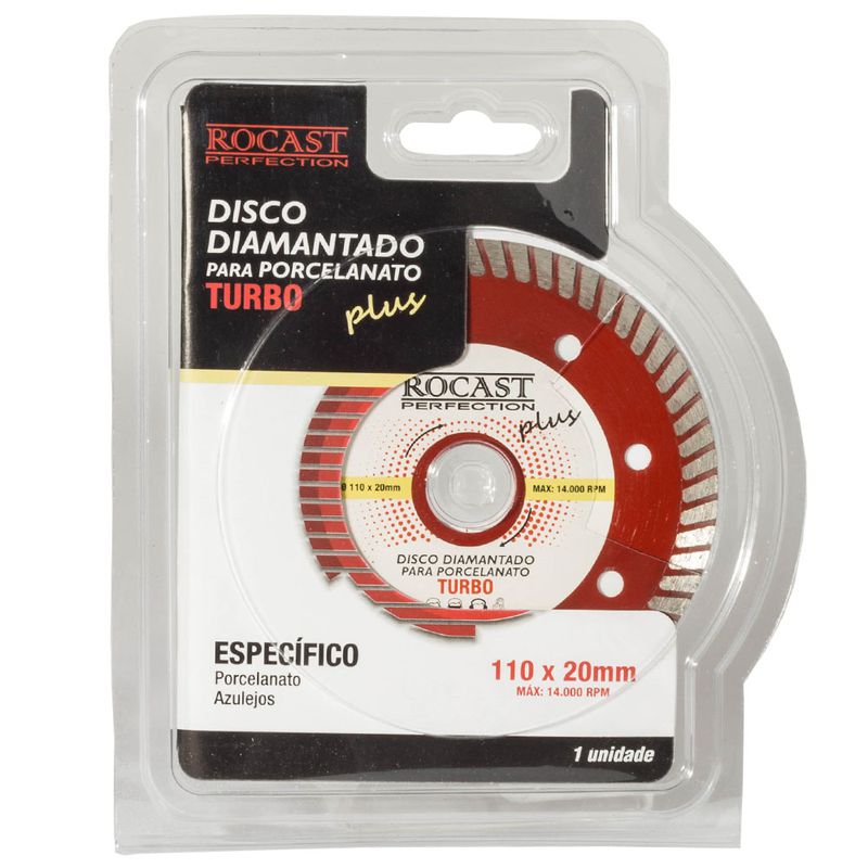 Disco Diamantado Turbo Extrafino Plus Porcelanato 110x20mm 34,0015 ROCAST