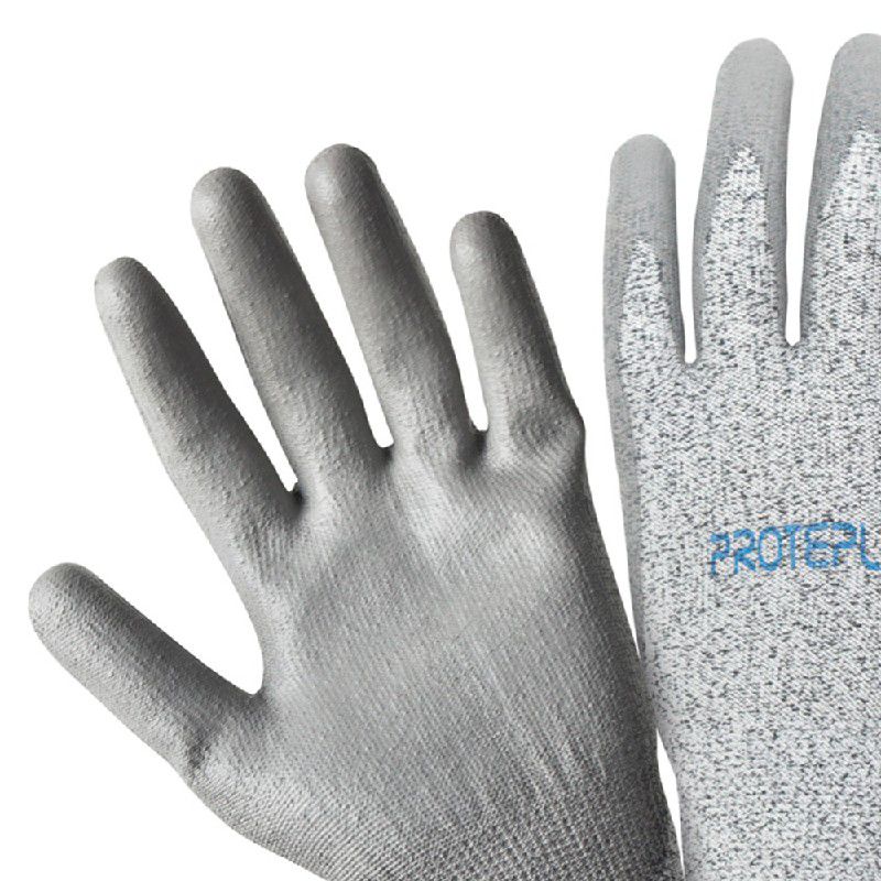 Luva Fibra de Vidro e Polietileno Banho Poliuretano PPM16 PROTEPLUS N9