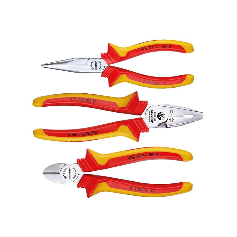 Maleta com Alicates Isolados VDE 3 Peças 091911 - Gedore