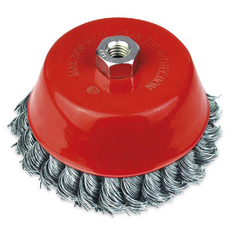 Escova de Aço Trançado Tipo Copo com Rosca 100mm 319,0022 ROCAST