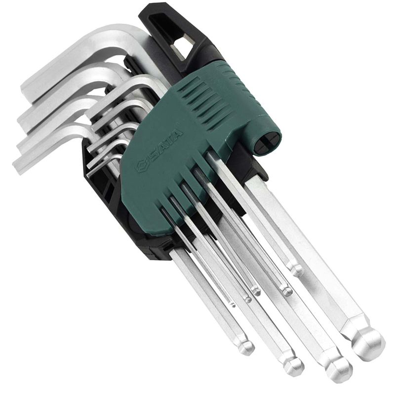 Jogo De Chave Allen Abaulada Longa Em Milímetros De 1.5 A 10 mm ST09105ASJ - Sata