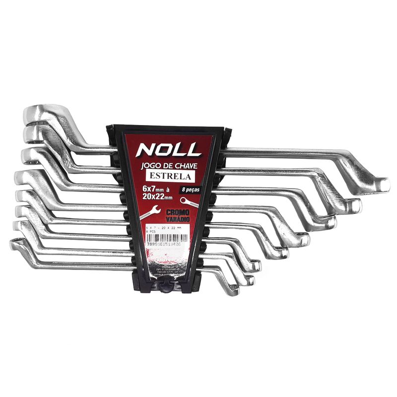 Jogo de Chaves Estrela 8 Peças 6 á 22mm (409,0001) - Noll
