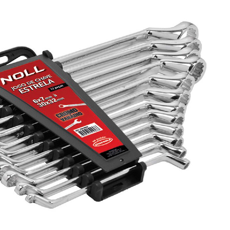 Jogo de Chaves Estrela 12 peças 6 X 7 30 X 32mm 409,0002 NOLL