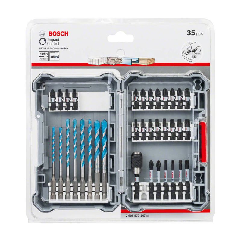 Kit Pontas/Brocas Bosch MultiConstruction Impact Control 35 Peças