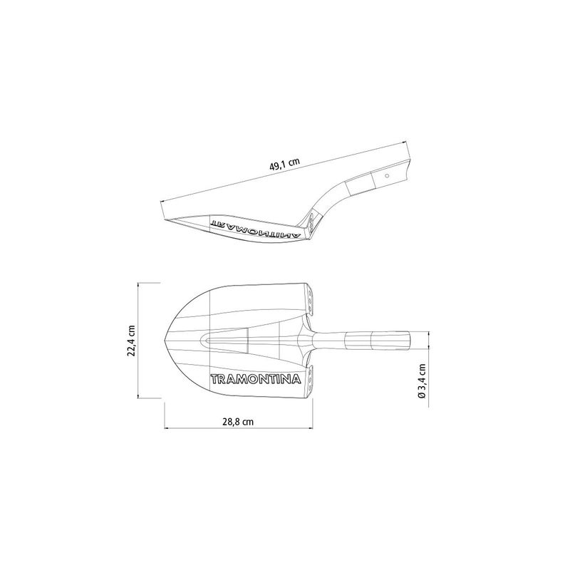 Pá de Bico em Aço Sem Cabo (77416/024) - Tramontina
