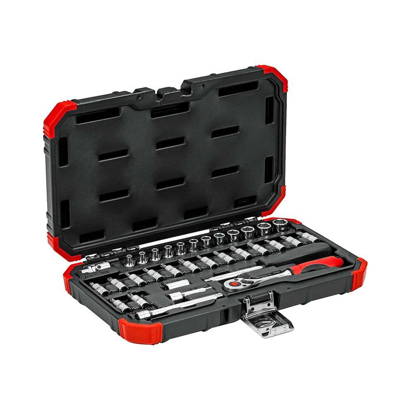 Jogo de Soquetes Sextavados 1/4'' 4 à 13mm 33 Peças 3300051 - Gedore Red