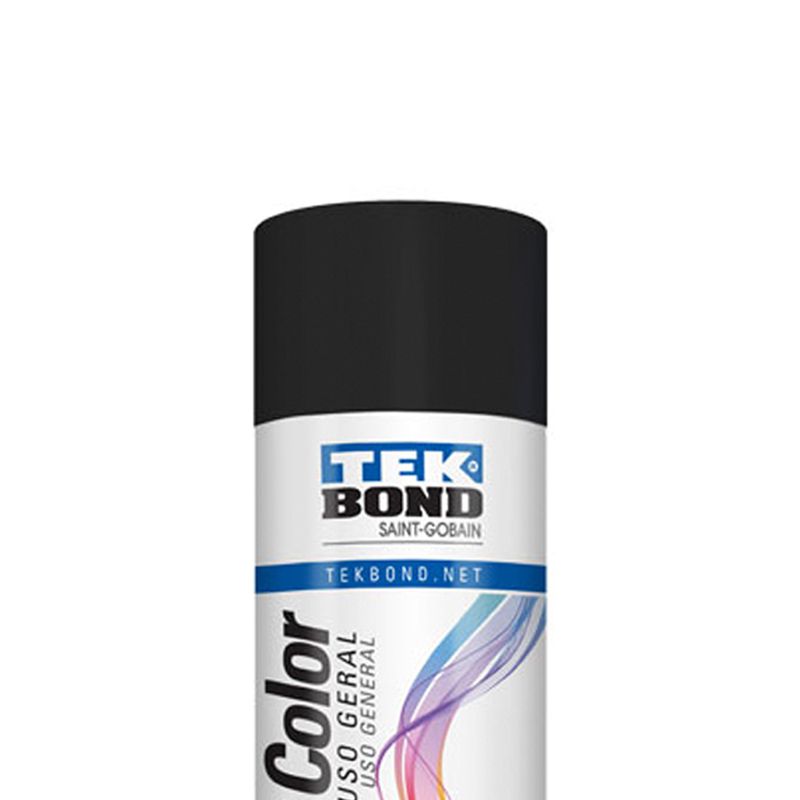 Tinta Spray Supercolor Preto Fosco 350 ml - Tekbond