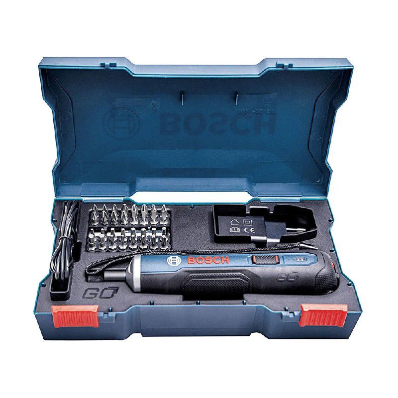 Parafusadeira a Bateria Bosch Go 3,6V BIVOLT com 32 Bits, 1 Cabo USB em Maleta