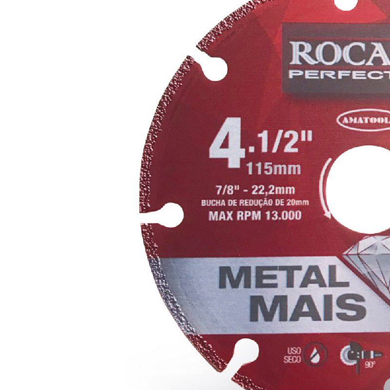 Disco de Corte Diamantado Metal Mais 115mm 412,0001 ROCAST