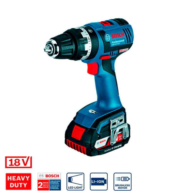 Furadeira de Impacto GSB 18V-EC 18V, 2 Baterias e maleta Bosch 