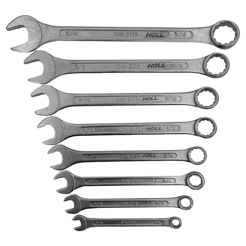 Jogo de Chaves Combinadas 1/4'' - 3/4'' - 8 Peças (408,0003) - Noll