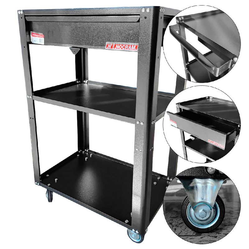 Carrinho Oficina Aberto Para Ferramentas Desmontável Com 1 Gaveta (NC-1) - Nocram