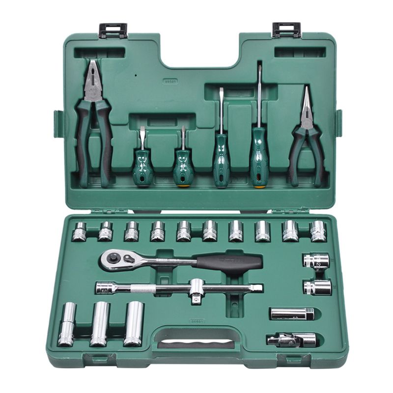 Jogo de Soquetes Sextavados e Ferramentas 26 peças - Sata