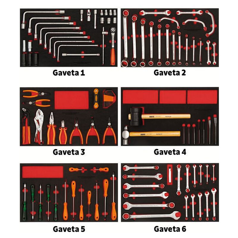 Carrinho Para Ferramentas Com 7 Gavetas e 110 Peças (44950/110) - Tramontina Pro