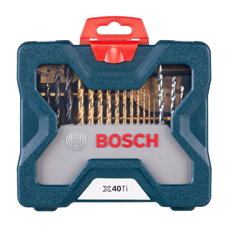 Kit de Pontas e Brocas em Titânio Bosch X-Line com 40 peças