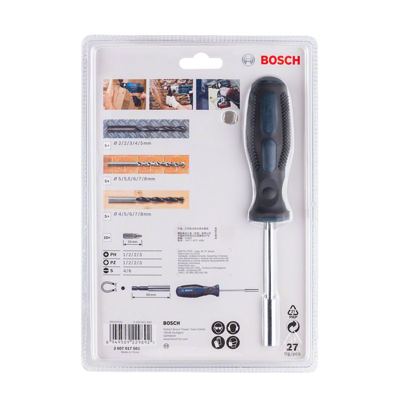 Kit de Pontas e Brocas Bosch com 27 peças