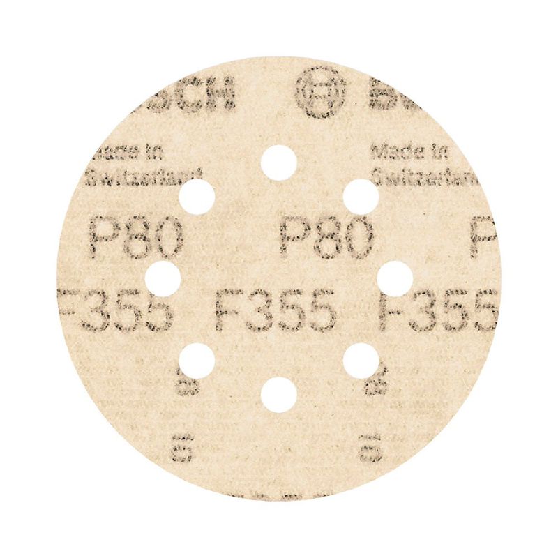 Disco de Lixa Com Velcro 125mm - GR. 80 Com 5 Peças (2608605115) - Bosch