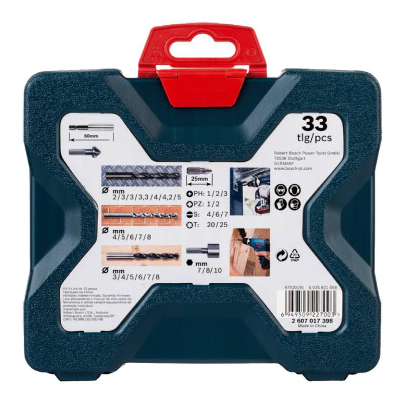 Kit de Pontas e Brocas Bosch X-Line 33 Peças