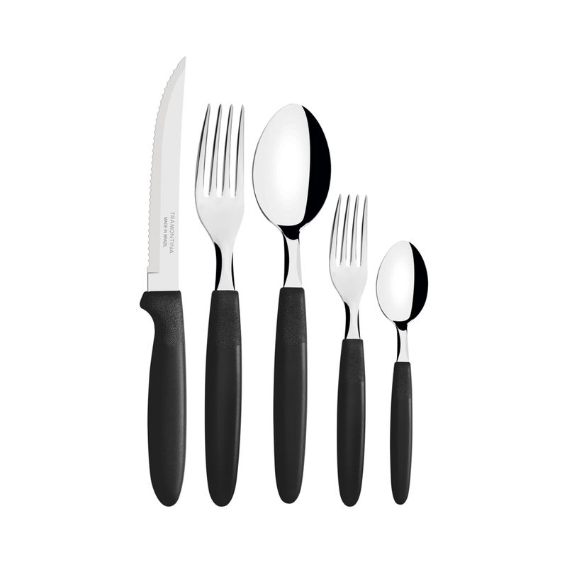 Faqueiro Ipanema em Aço Inox Preto 30 Peças - Tramontina