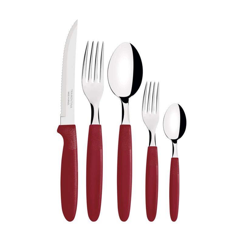 Faqueiro Ipanema em Aço Inox Vermelho 30 Peças - Tramontina