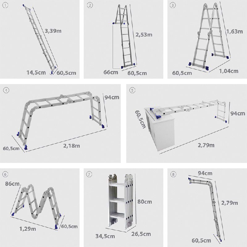Escada Multifuncional 4x3 12 Degraus - MOR
