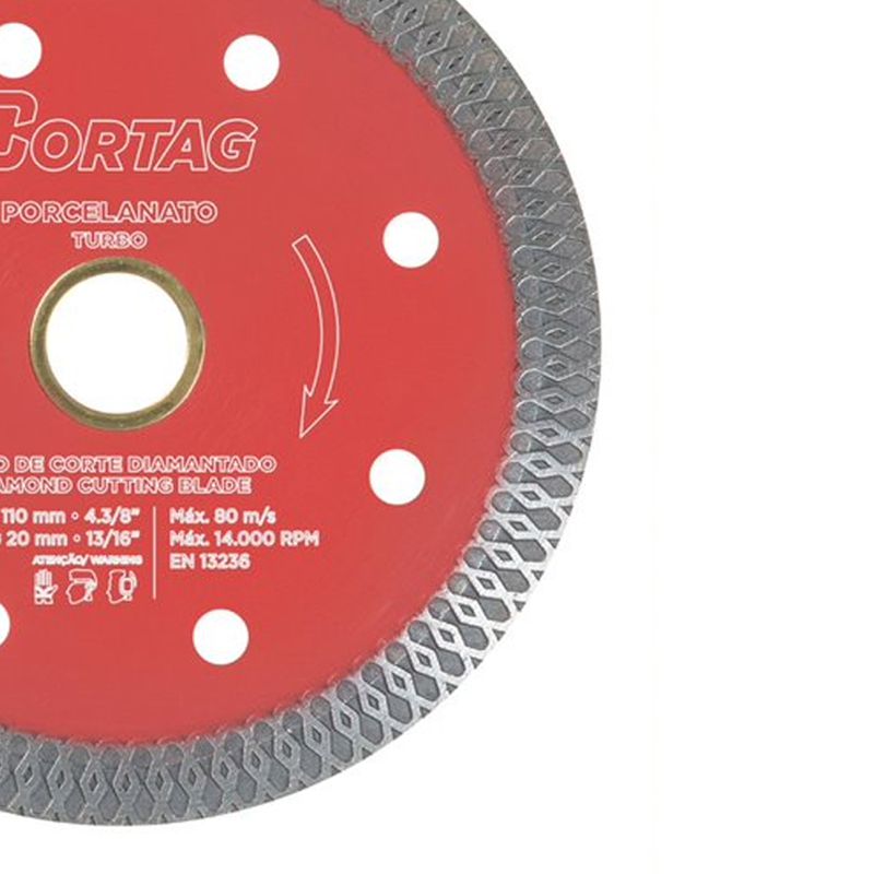 Disco de Corte Diamantado Porcelanato Best Quality 110mm - CORTAG
