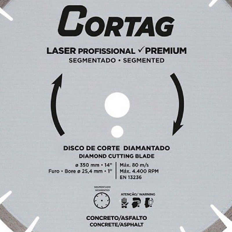 Disco Diamantado Para Concreto/Asfalto 350mm Premium - Cortag