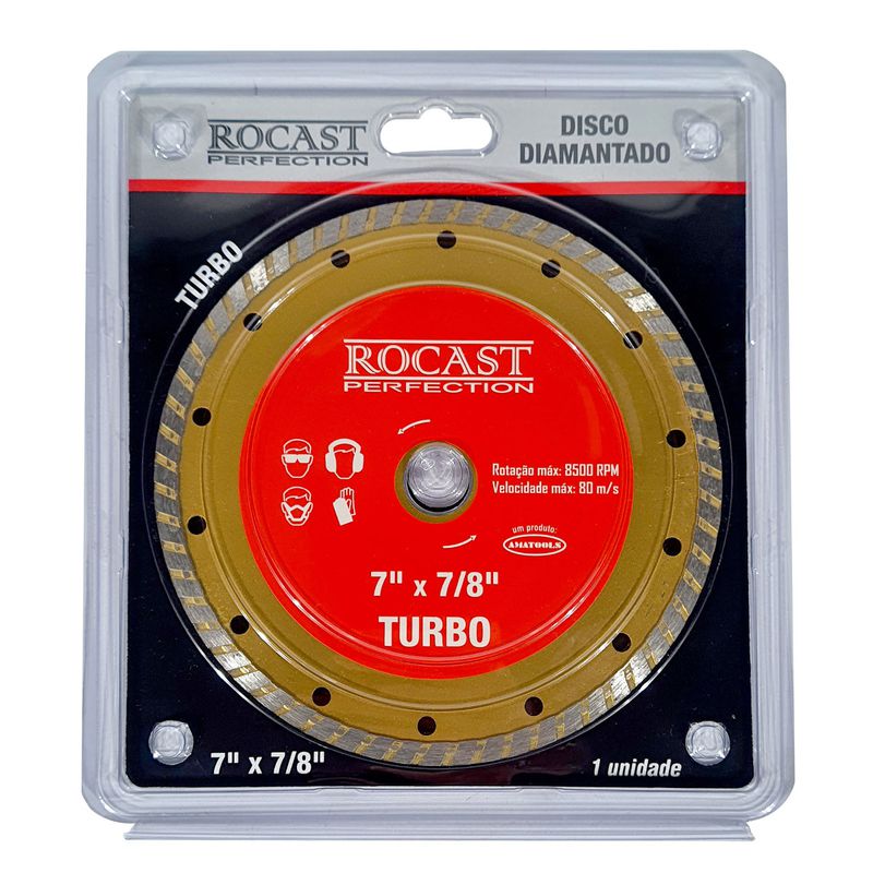 Disco Diamantado Turbo Para Esmerilhadeira 7 x 7/8'' (34,0016) - Rocast