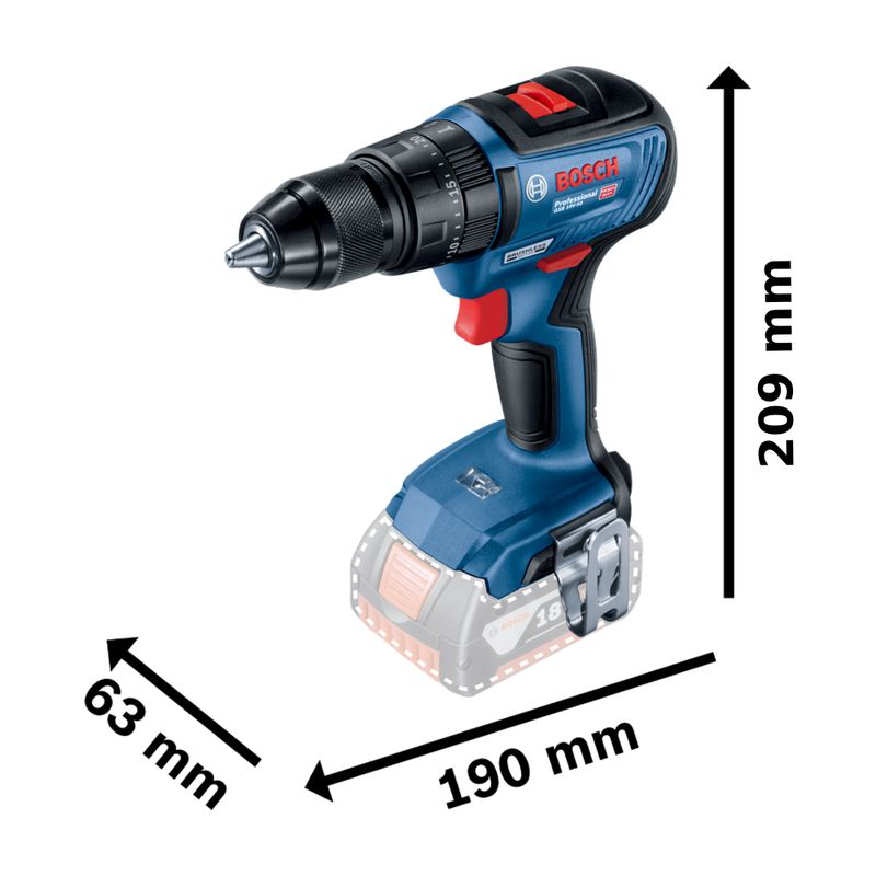 Parafusadeira Furadeira Impacto a bateria Bosch GSB 18V-50 Brushless 18V SB