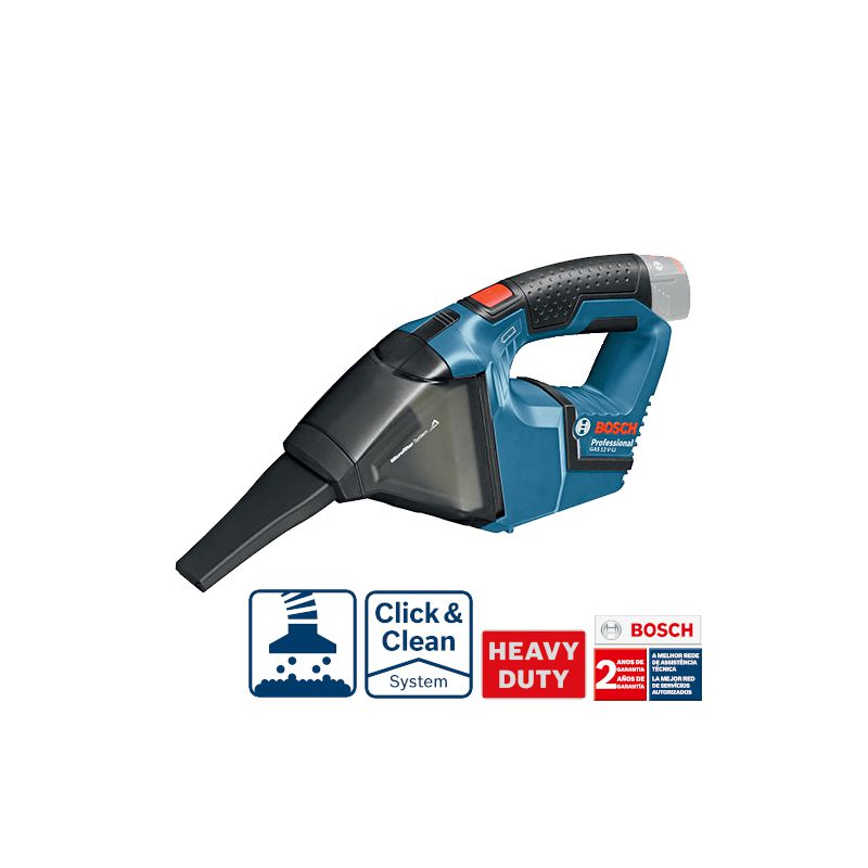 Aspirador de Pó a Bateria Bosch GAS 12V-LI, 12V, sem Bateria e sem Carregador
