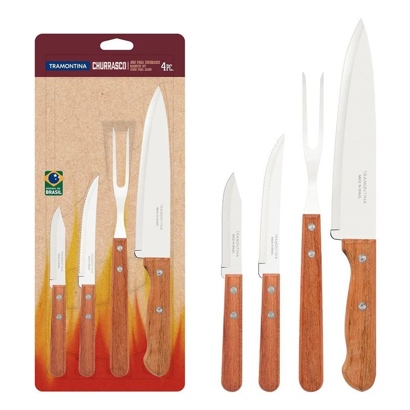 Jogo de Facas de Churrasco 4 Peças Naturalle - Tramontina