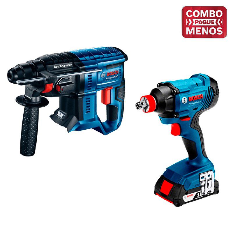 Kit Bosch Martelete + Chave de Impacto + 2 Baterias 18V + Maleta - Bosch