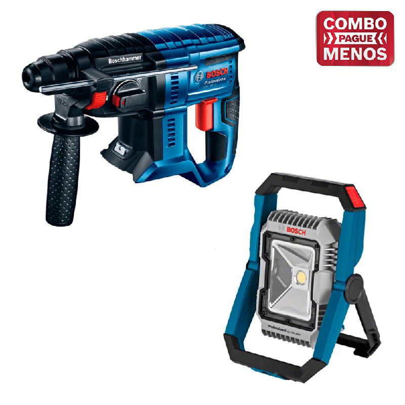 Kit Bosch Martelete + Lanterna + 2 Baterias 18V + Maleta - Bosch