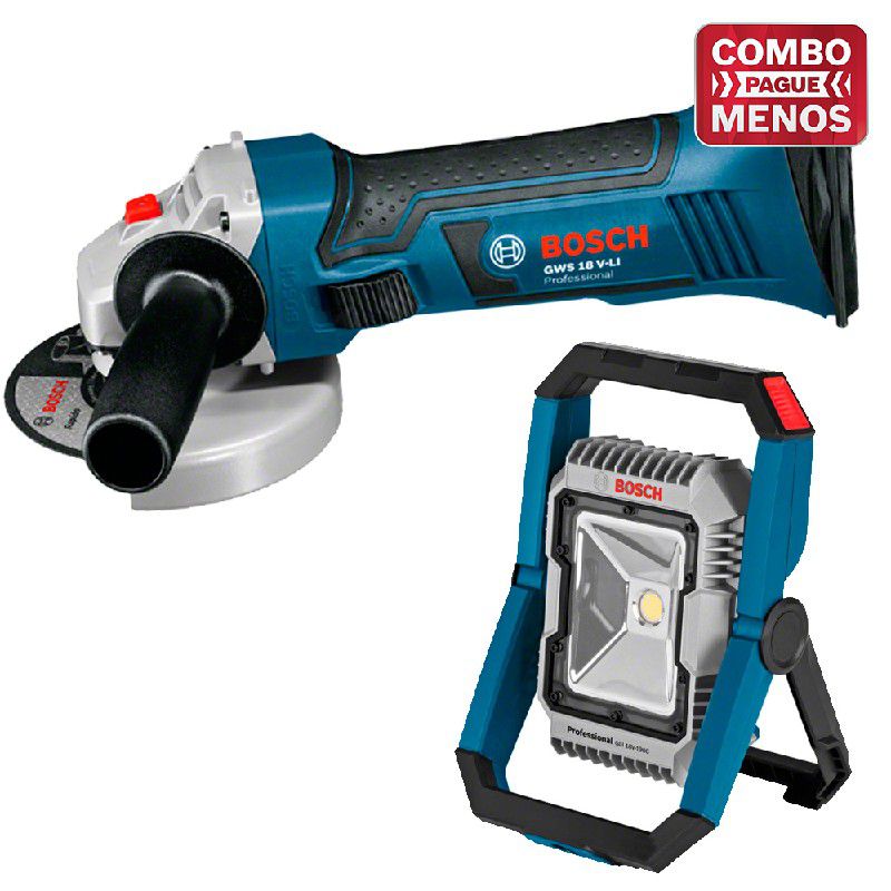 Kit Bosch Esmerilhadeira + Lanterna + 2 Baterias 18V + Maleta - Bosch