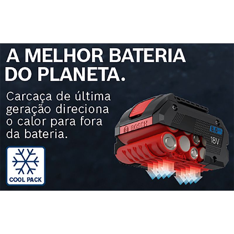 Esmerilhadeira Angular a Bateria 5'' GWS 18V-10 PC ProCORE,18V, 2 Baterias ProCORE 8,0Ah, Carregador, em Maleta L-BOXX Bosch