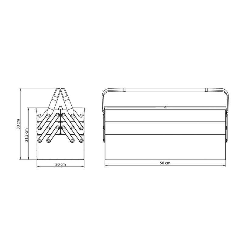 Caixa Sanfonada Para Ferramentas Com 5 Gavetas e Alças Fixas (43800/005) - Tramontina