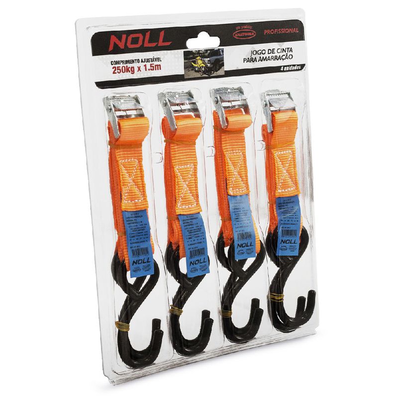 Jogo de Cinta de Amarração 250kg X 1.5MT - 4Pcs (241,0012) - Noll