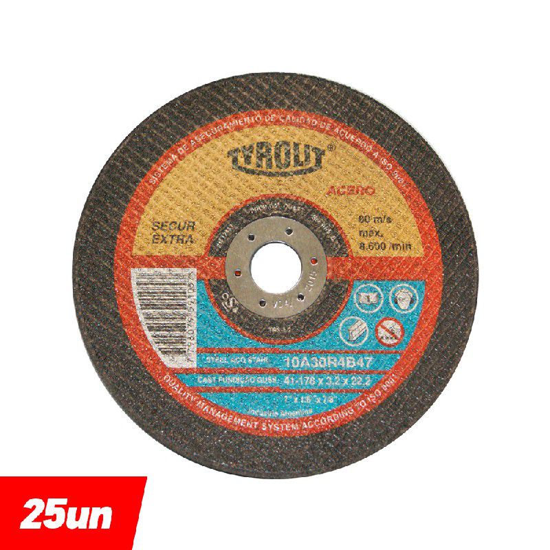 Combo Disco de Corte 2 Telas 7'' x 1/8'' x 7/8'' - 10A30R4B47 - 565173 - TYROLIT