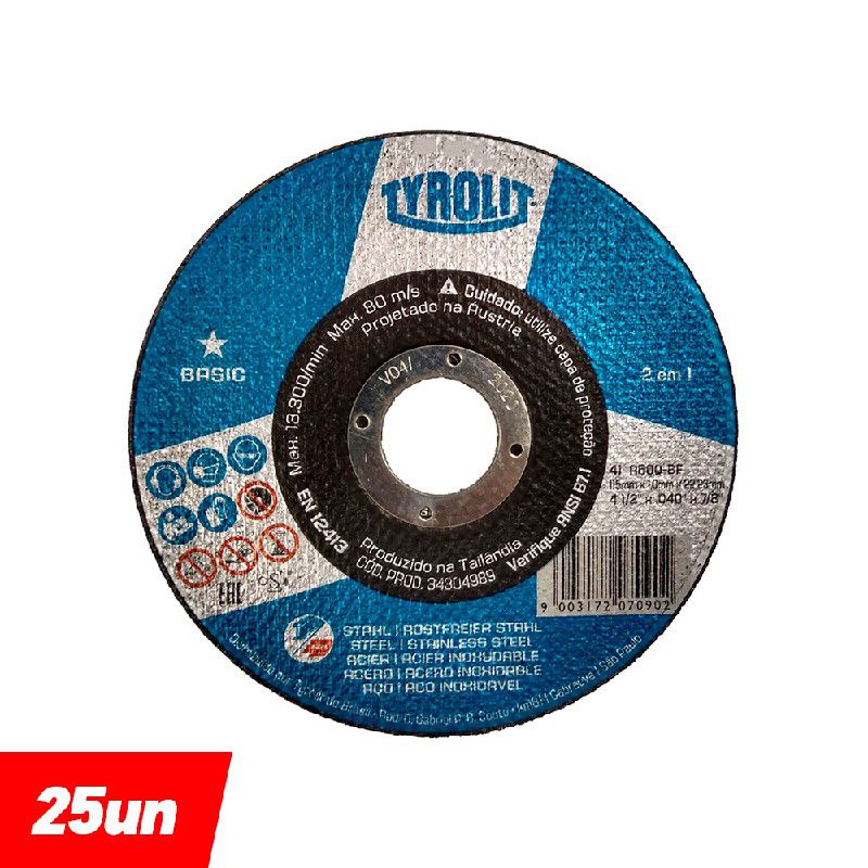 Combo Disco de Corte Deep Cut 4.1/2'' x 1.0 x 7/8'' Basic 2in1 - 34304989 - TYROLIT