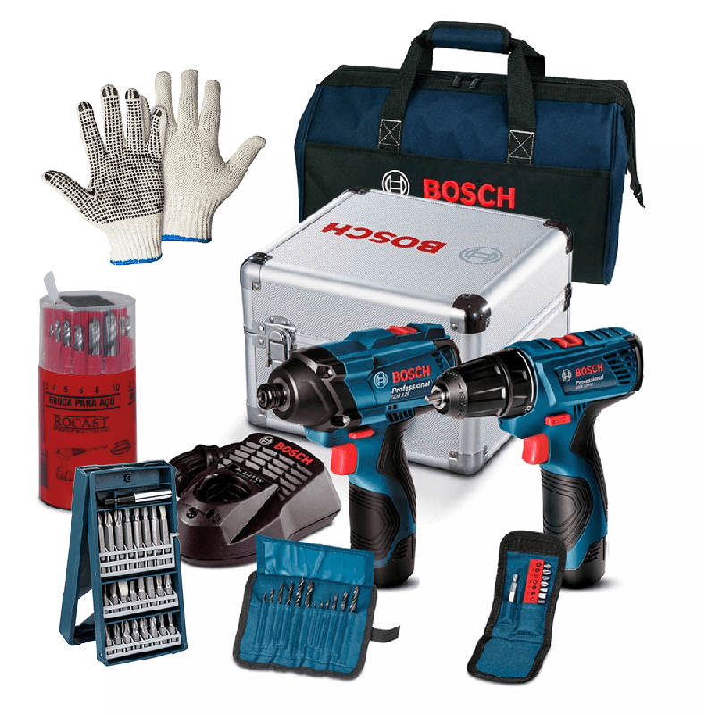 Combo Furadeira/Parafus. GSR 120-Li + Chave Parafus. GDR 120-Li + Brindes - Bosch
