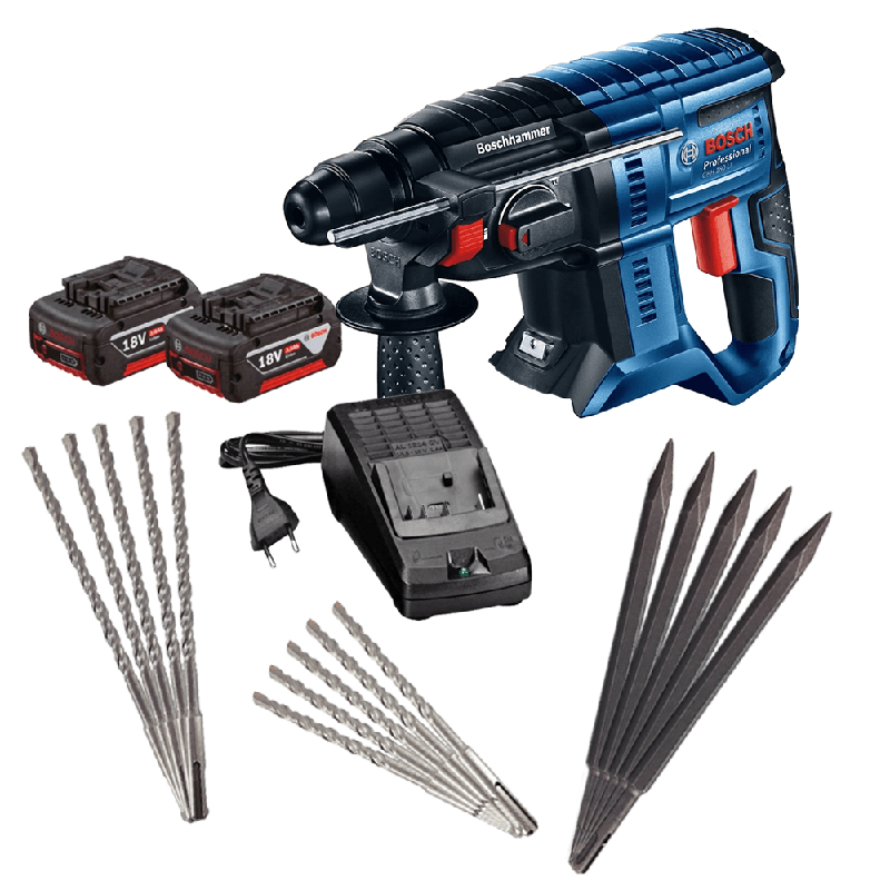 Martelete Perfurador SDS Plus à Bateria GBH 180-Li + Carregador + Baterias + Brindes - Bosch