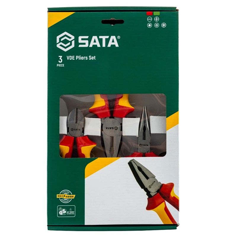 Jogo de Alicates Isolados Com 3 Peças (ST09261SJ) - Sata