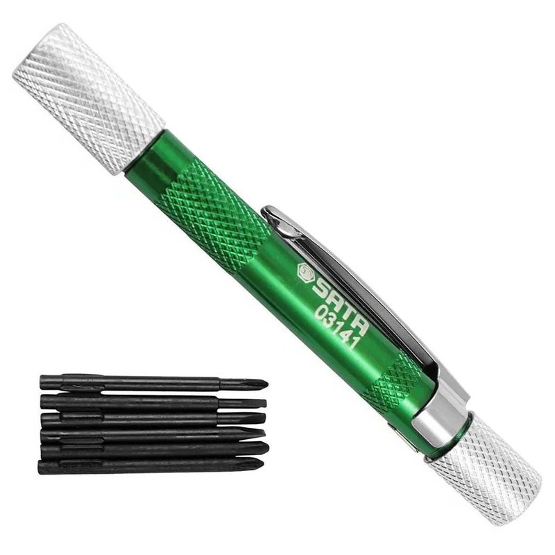 Jogo de Chaves de Fenda / Phillips Eletrônica Com 6 Peças (ST03141ST) - Sata