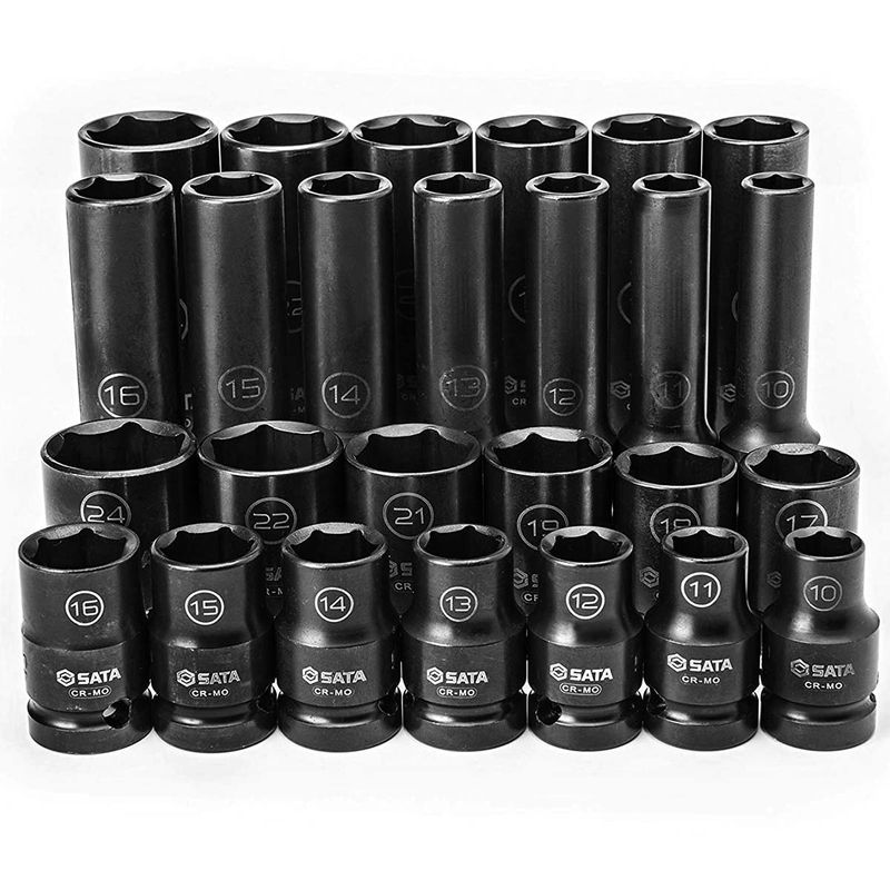 Jogo de Soquete de Impacto Parede Fina Com 26 Peças (ST34399T) - Sata