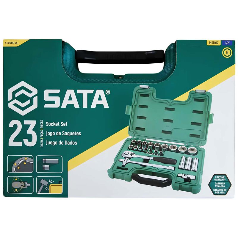 Jogo de Soquete de Impacto Sextavado Com 23 Peças (ST09005SJ) - Sata