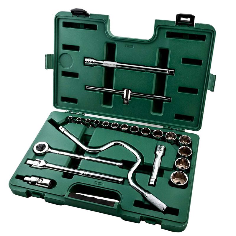 Jogo de Soquetes Estriados Com 22 Peças (ST09088SJ) - Sata