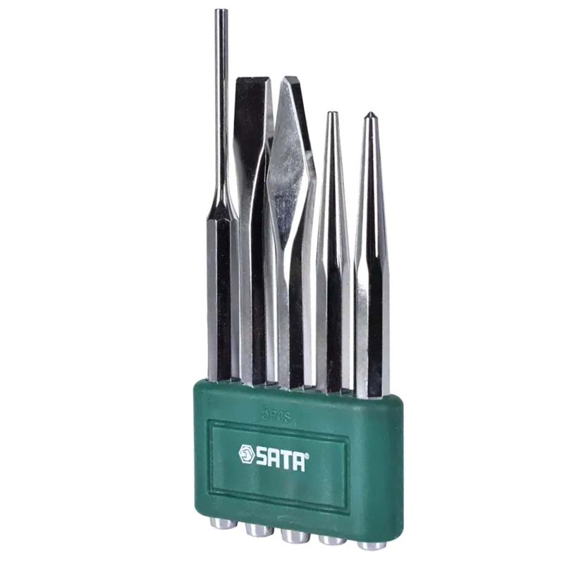 Jogo de Talhadeira, Punção e Saca-pino Com 5 Peças (ST09161SJ) - Sata